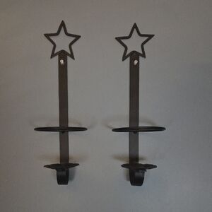 Matte Black Metal Star Wall Sconces